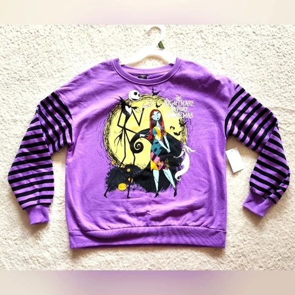New Halloween girl's Tim Burton’s Nightmare Before Christmas sweatshirt, M L XL - Picture 2 of 5